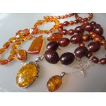 Quantity of various Baltic amber jewellery
