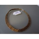 14ct Gold triple row mesh necklace