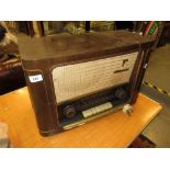 Mid 20th Century Grundig walnut cased valve radio