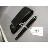 Mont Blanc Meisterstruck fountain pen in a Mont Blanc leather pouch