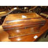 19th Century rosewood sarcophagus shaped tea caddy (a/f)