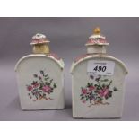 Pair of 18th Century Chinese famille rose teapoys (damaged)