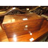 Victorian rosewood rectangular three division tea caddy