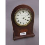 Edwardian mahogany and inlaid mantel clock by Mappin and Webb