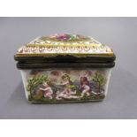 19th Century Naples miniature porcelain casket with gilt metal mount,