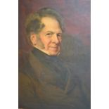 19th Century oil on canvas, half length portrait of a gentleman, 30ins x 24ins,