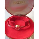 Ladies Seiko 9ct gold cased wristwatch with a gold integral strap in original box