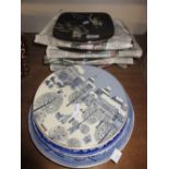 Set of eight Finnish stoneware plates together with a collection of other decorative plates