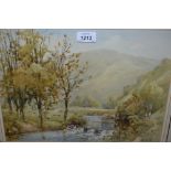 Harold Gresley, watercolour, ' The Winding Stream, Dovedale ', signed, 11ins x 15ins,