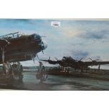 Two Robert Taylor framed prints, ' Lancaster ' and ' Bombers Moon ',