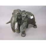 Japanese brown patinated bronze figure of an elephant, 9.