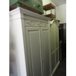 French style cream painted two door wardrobe