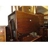 Mid 20th Century mahogany drop-leaf table on cabriole supports with pad feet,