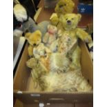 Quantity of various plush covered jointed teddy bears and other soft toys