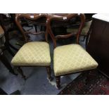 Set of six good quality Victorian mahogany kidney back dining chairs with overstuffed seats raised