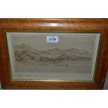 Early 19th Century monochrome pencil and watercolour, landscape from Haffield Lodge, 1820,