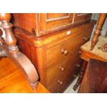 Victorian mahogany straight front chest of two short and three long drawers with knob handles