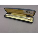 Silver cased ' yard o' lead ' propelling pencil,