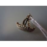 9ct Gold charm in the form of a Viking long boat