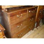 George III mahogany staight front chest of two short and two long drawers with brass swan neck