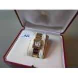 Cartier ladies 18ct yellow gold diamond set Tank Française wristwatch with box and papers