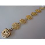 19th Century seven panel pierced watch cock bracelet