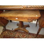 Early Victorian mahogany rectangular fold-over card table