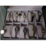 Collection of various modern quartz wristwatches,