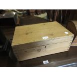 19th Century pine rectangular fold-over writing box