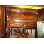 19th Century Continental mahogany cylinder bureau,