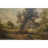 Charles Vickers, pair of 19th Century oils on canvas,, figures in rural landscapes, signed, 15.