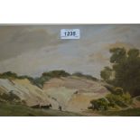 William Tatton Winter, watercolour, view of the sandpits at Wotton,