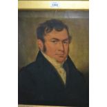 19th Century English school, oil on canvas, half length portrait of a gentleman, 20ins x 16ins,