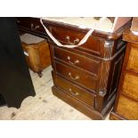 Reproduction mahogany triple pedestal inverted breakfront corner desk