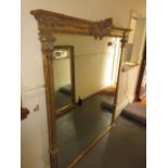 Large modern gilt framed overmantel mirror,