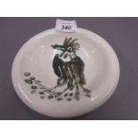 Edition Picasso, white glazed earthenware bowl with stylised bird decoration to the interior,