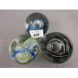 Three various Caithness glass paperweights