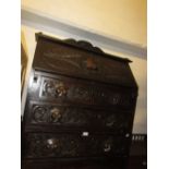 19th Century oak bureau,