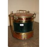 Brass mounted copper circular ships lantern