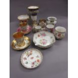 Various items of floral decorated Dresden and other Continental porcelain