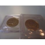 Two Canada five dollar gold coins,