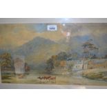 19th Century watercolour, inscribed verso, Grange, Borrowdale, Cumbria, by Alfred Powell,