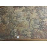 Large gilt framed machine woven verdure tapestry picture, 4ft x 6ft approximately,