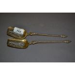 Pair of Continental silver servers,