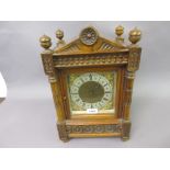 Good quality late Victorian figured walnut bracket clock,