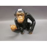 Sylvac pottery figure of a seated chimpanzee