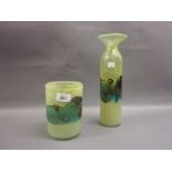 Two 20th Century Mdina glass cylindrical vases