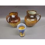Small Shelley conical tapered vase and two stoneware jugs