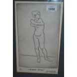 Artist signed Limited Edition etching, Vietnamese woman, signed Jul Will,