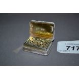 George IV rectangular silver vinaigrette,